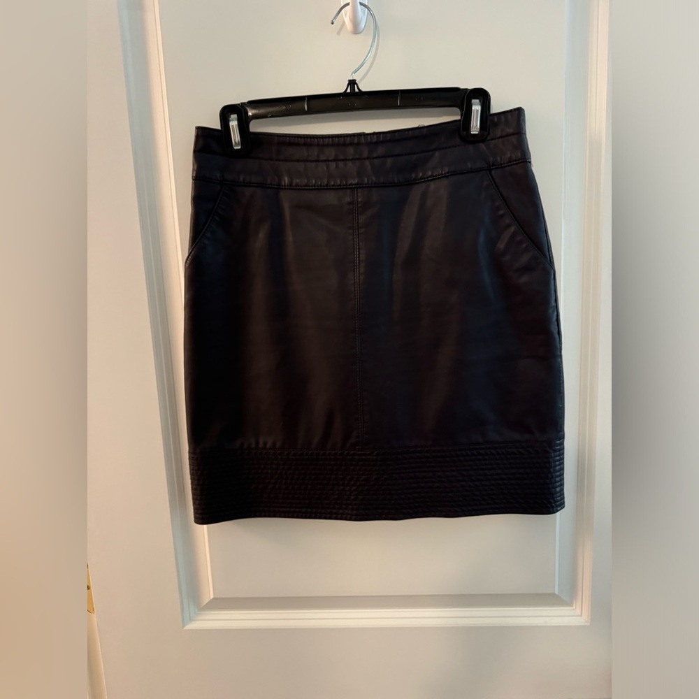 Vanessa Virginia (Anthropologie) leather skirt - eggplant color 4